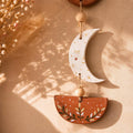 Suspension murale Soleil & Lune – Décoration bohème en argile autodurcissante