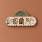 Range-mural en bois à motifs floraux avec crochets