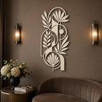 Abstrakte botanische Metallwandkunst – Moderne florale Wanddekoration, minimalistische Metallskulptur