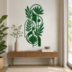 Abstrakte botanische Metallwandkunst – Moderne florale Wanddekoration, minimalistische Metallskulptur
