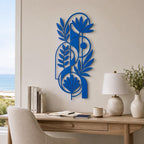Abstrakte botanische Metallwandkunst – Moderne florale Wanddekoration, minimalistische Metallskulptur