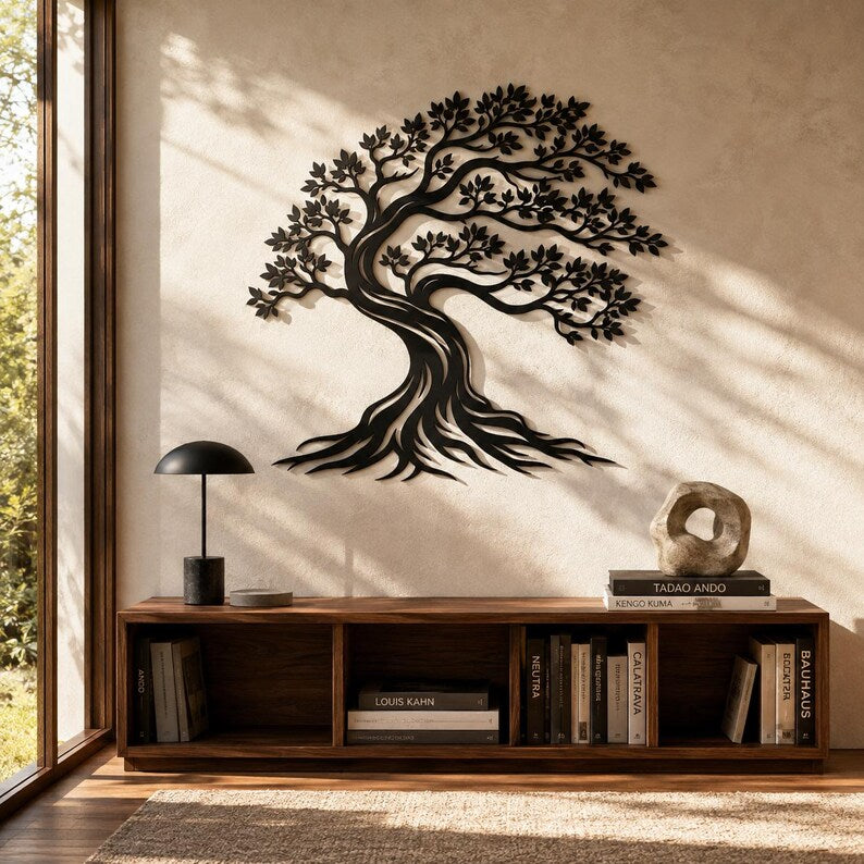 Lebensbaum-Wandbild aus Metall – Naturinspirierte Baumdekoration für Wand und Wohnraum