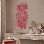 Abstrakte botanische Metallwandkunst – Moderne florale Wanddekoration, minimalistische Metallskulptur