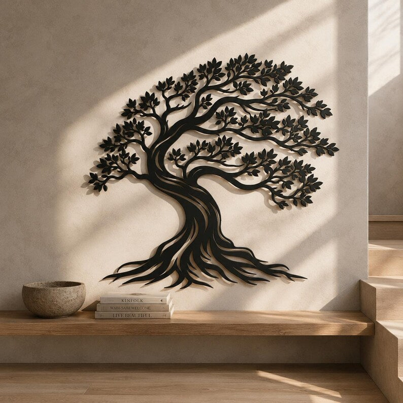 Lebensbaum-Wandbild aus Metall – Naturinspirierte Baumdekoration für Wand und Wohnraum