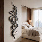 Abstrakte Wandkunst aus Metall mit fließenden Linien, zeitgenössische Wanddekoration