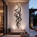 Abstrakte Wandkunst aus Metall mit fließenden Linien, zeitgenössische Wanddekoration