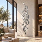 Abstrakte Wandkunst aus Metall mit fließenden Linien, zeitgenössische Wanddekoration