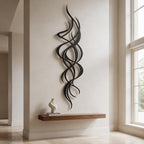 Abstrakte Wandkunst aus Metall mit fließenden Linien, zeitgenössische Wanddekoration