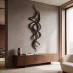 Abstrakte Wandkunst aus Metall mit fließenden Linien, zeitgenössische Wanddekoration