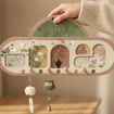 Range-mural en bois à motifs floraux avec crochets